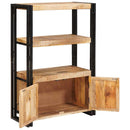vidaXL Könyvespolc Ajtókkal Barna Masszív Durva Mangófának és Fém