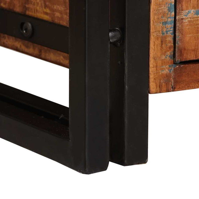 vidaXL Könyvespolc Ajtókkal Barna Tömör újrahasznosított fa és fém