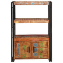 vidaXL Könyvespolc Ajtókkal Barna Tömör újrahasznosított fa és fém