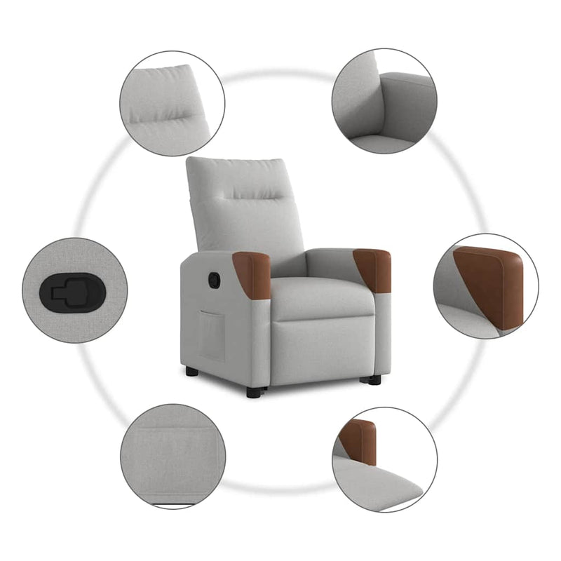 vidaXL álló fekvőszék felhőszürke szövet