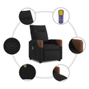 vidaXL fekete szövet dönthető masszázs- és állófotel