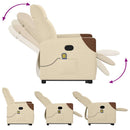 vidaXL krémszínű szövet felállást segítő dönthető masszázsfotel