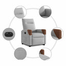 vidaXL Elektromos állványos fekvőszék felhőszürke szövet