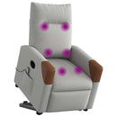 vidaXL Elektromos álló masszázsfotel felhőszürke szövet