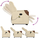 vidaXL krémszínű szövet dönthető elektromos álló masszázsfotel