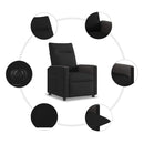 vidaXL fekete szövet elektromos dönthető fotel