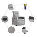 vidaXL felhőszürke szövet dönthető elektromos masszázsfotel