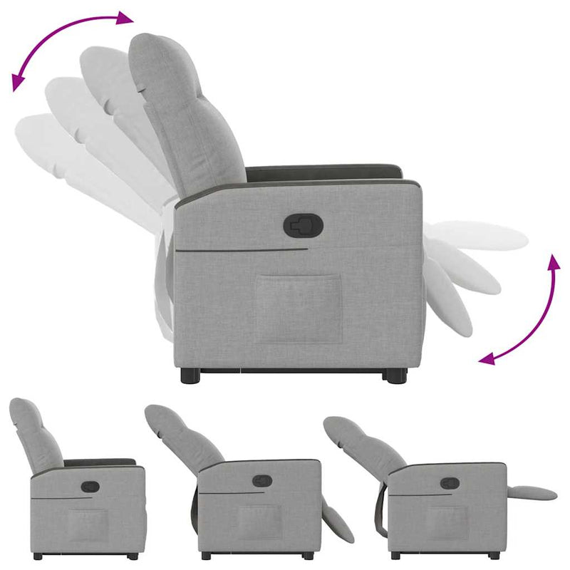 vidaXL álló fekvőszék felhőszürke szövet