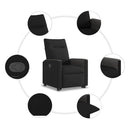 vidaXL fekete szövet felállást segítő dönthető fotel