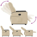 vidaXL krémszínű szövet felállást segítő dönthető fotel