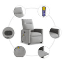 vidaXL Álló masszázsfotel felhőszürke szövet