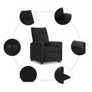 vidaXL elektromos felállást segítő fekete szövet dönthető fotel