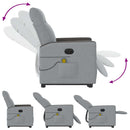 vidaXL világosszürke szövet dönthető elektromos álló masszázsfotel