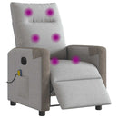 vidaXL felhőszürke szövet dönthető elektromos masszázsfotel