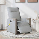 vidaXL világosszürke szövet dönthető elektromos masszázsfotel