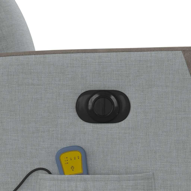 vidaXL világosszürke szövet dönthető elektromos masszázsfotel