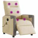 vidaXL krémszínű szövet dönthető elektromos masszázsfotel