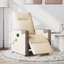 vidaXL krémszínű szövet dönthető elektromos masszázsfotel