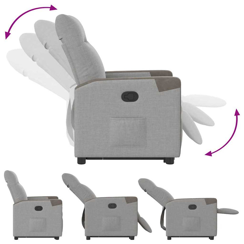 vidaXL álló fekvőszék felhőszürke szövet