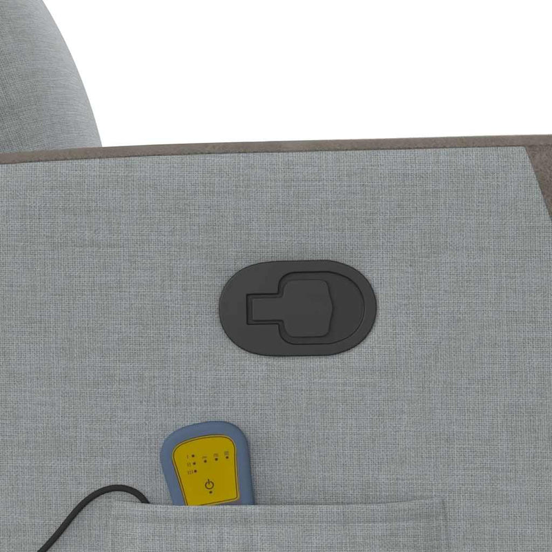 vidaXL világosszürke szövet felállást segítő dönthető masszázsfotel