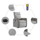 vidaXL Elektromos álló masszázsfotel felhőszürke szövet