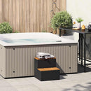 vidaXL pezsgőfürdő lépcső fekete 50x50x50,5cm polyrattan és akácfa