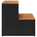 vidaXL pezsgőfürdő lépcső fekete 50x50x50,5cm polyrattan és akácfa
