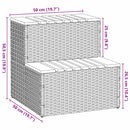 vidaXL pezsgőfürdő lépcső fekete 50x50x50,5cm polyrattan és akácfa