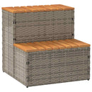 vidaXL pezsgőfürdő lépcső szürke 50x50x50,5cm polyrattan és akácfa