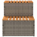 vidaXL pezsgőfürdő lépcső szürke 50x50x50,5cm polyrattan és akácfa