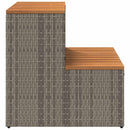 vidaXL pezsgőfürdő lépcső szürke 50x50x50,5cm polyrattan és akácfa