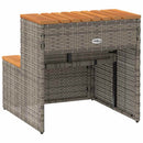 vidaXL pezsgőfürdő lépcső szürke 50x50x50,5cm polyrattan és akácfa