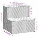 vidaXL pezsgőfürdő lépcső szürke 50x50x50,5cm polyrattan és akácfa
