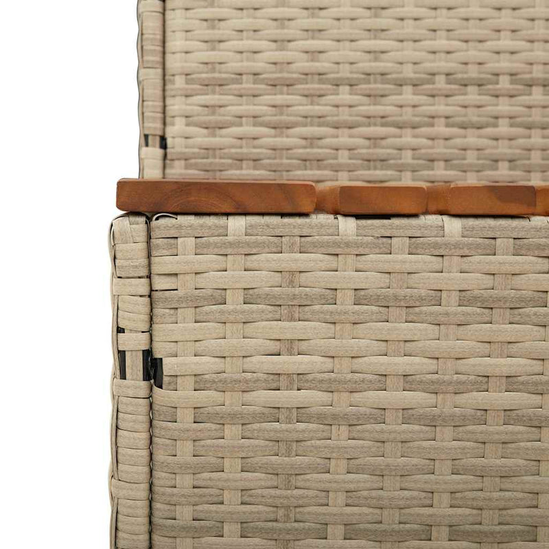 vidaXL pezsgőfürdő lépcső bézs 50x50x50,5cm polyrattan és akácfa