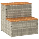 vidaXL pezsgőfürdő lépcső 50x50x50,5cm polyrattan és akácfa