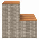 vidaXL pezsgőfürdő lépcső 50x50x50,5cm polyrattan és akácfa
