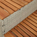 vidaXL pezsgőfürdő lépcső 50x50x50,5cm polyrattan és akácfa