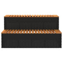 vidaXL pezsgőfürdő lépcső fekete 100x50x50,5 cm polyrattan és akácfa