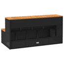 vidaXL pezsgőfürdő lépcső fekete 100x50x50,5 cm polyrattan és akácfa