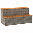 vidaXL pezsgőfürdő lépcső szürke 100x50x50,5 cm polyrattan és akácfa