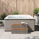 vidaXL pezsgőfürdő lépcső szürke 100x50x50,5 cm polyrattan és akácfa