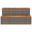 vidaXL pezsgőfürdő lépcső szürke 100x50x50,5 cm polyrattan és akácfa