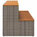 vidaXL pezsgőfürdő lépcső szürke 100x50x50,5 cm polyrattan és akácfa