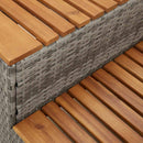 vidaXL pezsgőfürdő lépcső szürke 100x50x50,5 cm polyrattan és akácfa