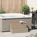 vidaXL pezsgőfürdő lépcső 100x50x50,5 cm polyrattan és akácfa