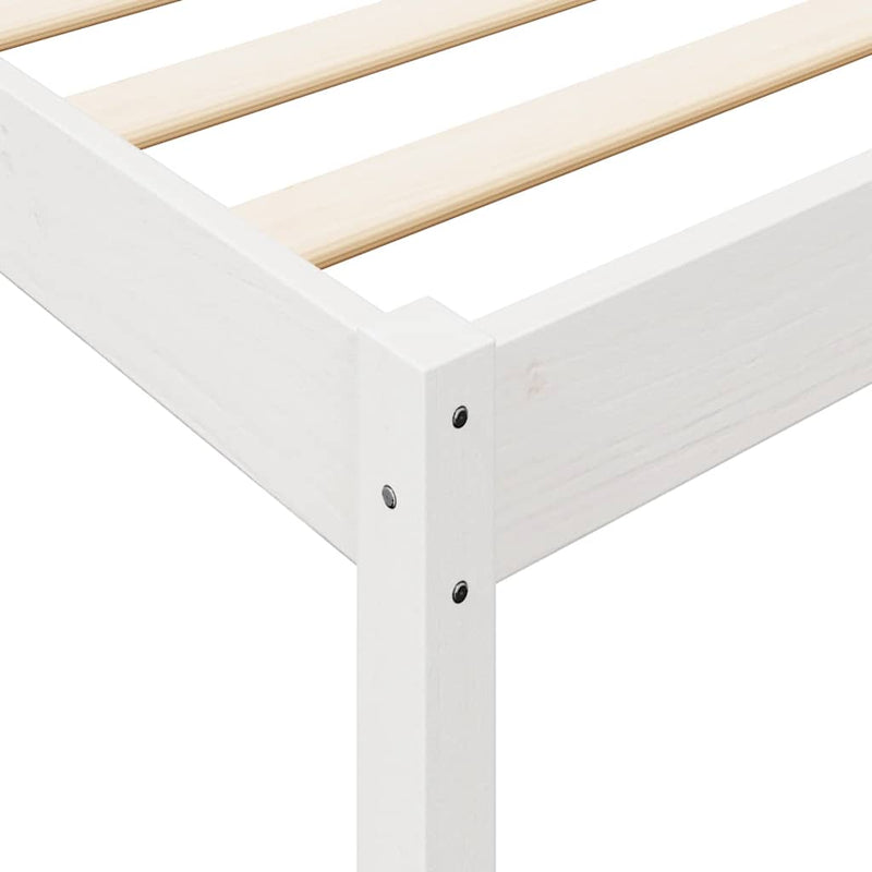 vidaXL fehér tömör fenyőfa könyvespolcos ágy matrac nélkül 200x200 cm