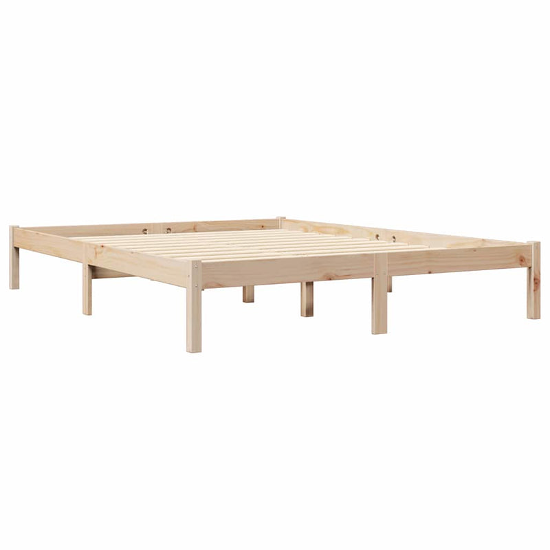 vidaXL tömör fenyőfa könyvespolcos ágy matrac nélkül 140 x 200 cm