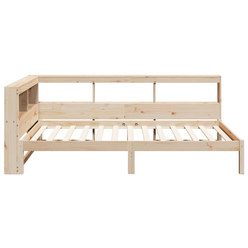 vidaXL tömör fenyőfa könyvespolcos ágy matrac nélkül 100 x 200 cm