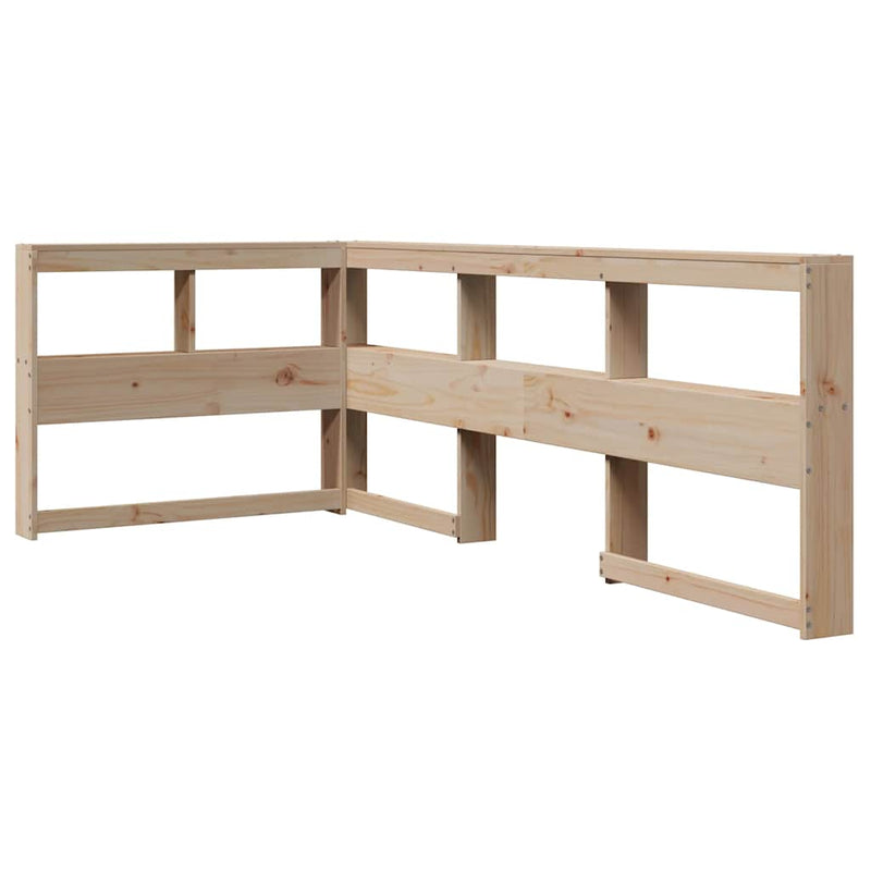 vidaXL tömör fenyőfa könyvespolcos ágy matrac nélkül 90 x 200 cm