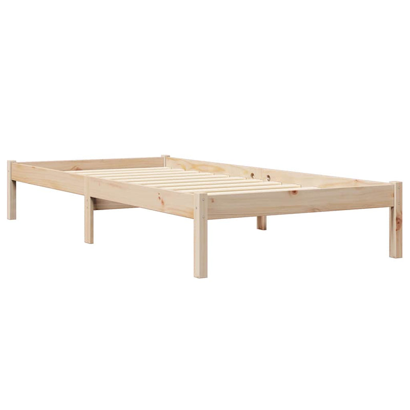 vidaXL tömör fenyőfa könyvespolcos ágy matrac nélkül 90 x 200 cm